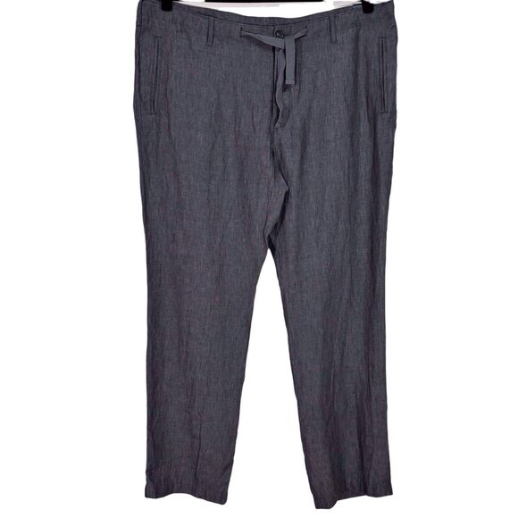 Perry Ellis Linen Drawstring Pants Slate Gray Mens Size 40 Straight Casual NWT - Picture 1 of 13